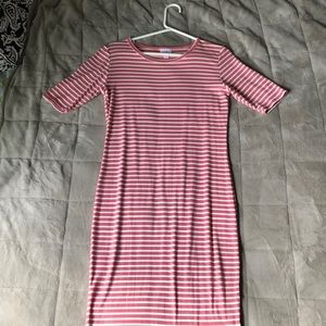 Long stripe loosely fitted dress